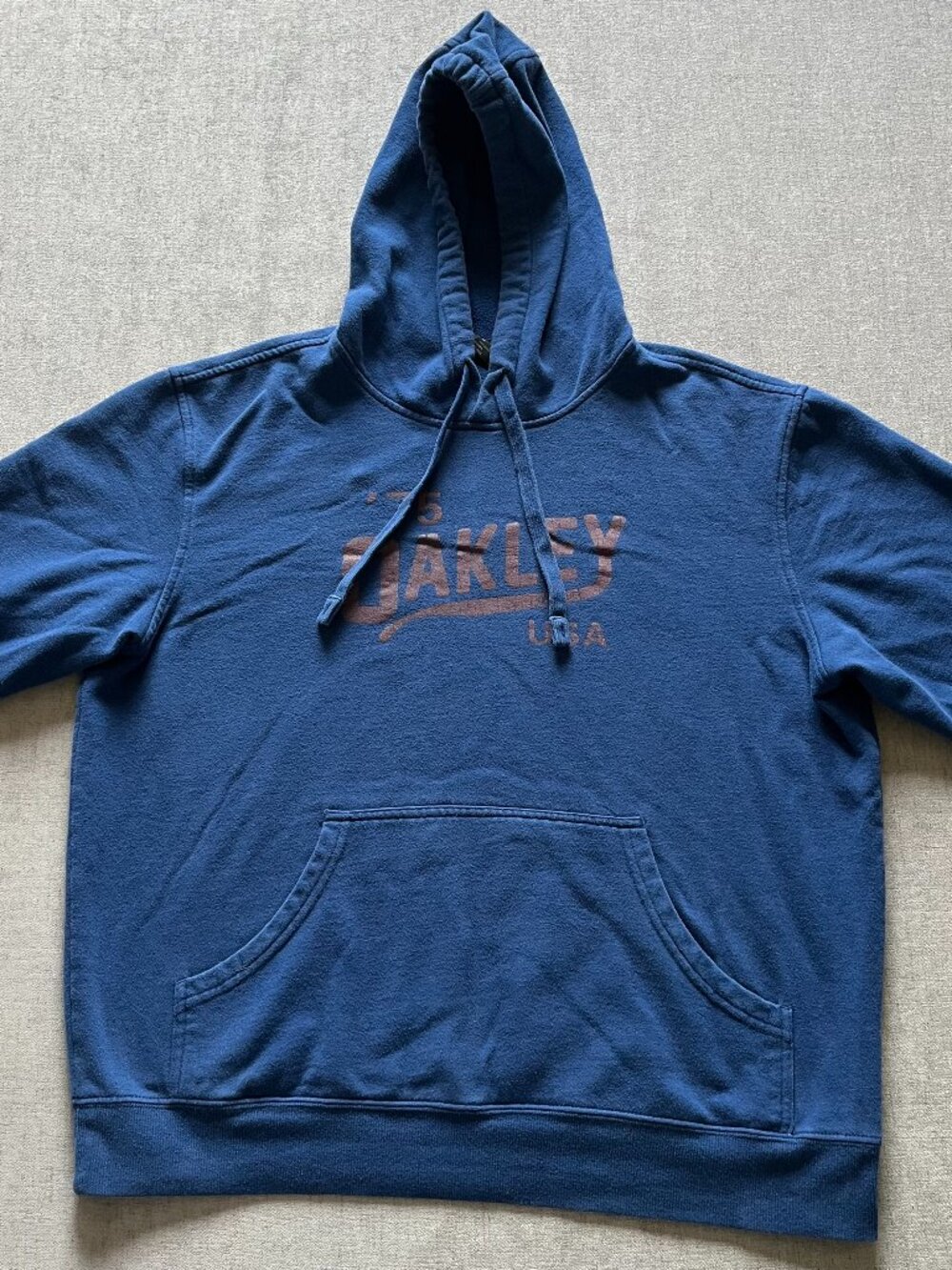 Oakley Hoodie Sweatshirt Men L Blue Pullover Logo Activewear Y2K Vintage